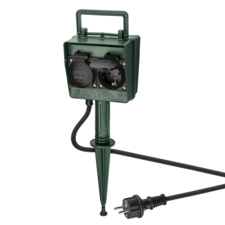 Goobay Outdoor Power Socket with 4 Outlets and Anchoring Base - Durable and Weatherproof Solution for Your Garden!